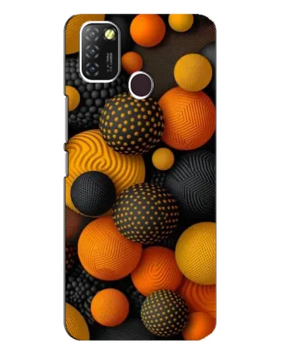 Чехол для Infinix Hot 10 Lite с картинкой «Объемные оранжевые сферы»