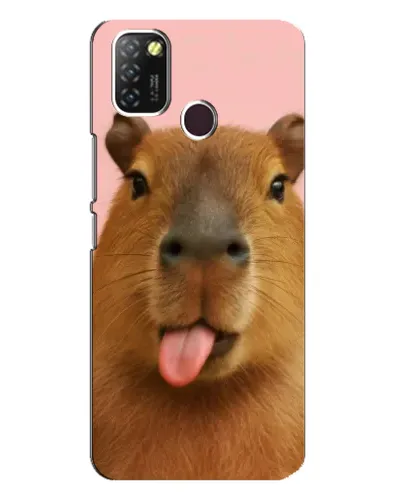 Чехол для Infinix Hot 10 Lite с картинкой «Капибара с языком»