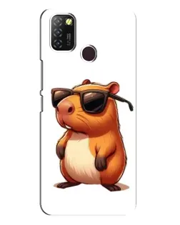 Чохол для Infinix Hot 10 Lite з картинкою «Капібара в окулярах»