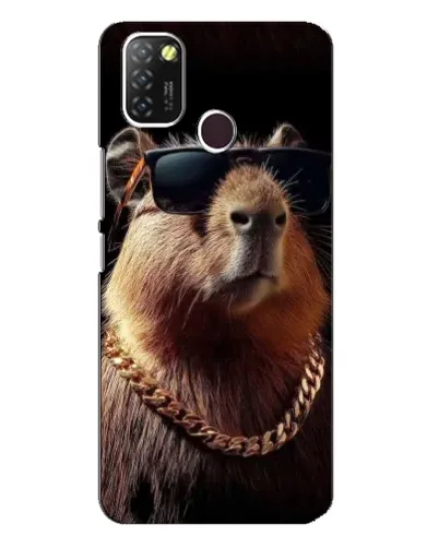 Чехол для Infinix Hot 10 Lite с картинкой «Капибара золотая цепь»