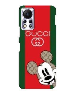 Чехол для Infinix Hot 11s с картинкой «Gucci — полосы и Микки»