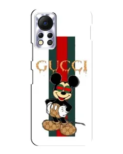 Чехол для Infinix Hot 11s с картинкой «Микки Маус Gucci — полосы»