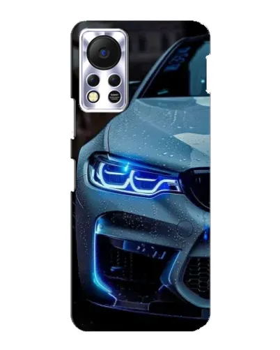 Чехол для Infinix Hot 11s с картинкой «Взгляд BMW с синими фарами»