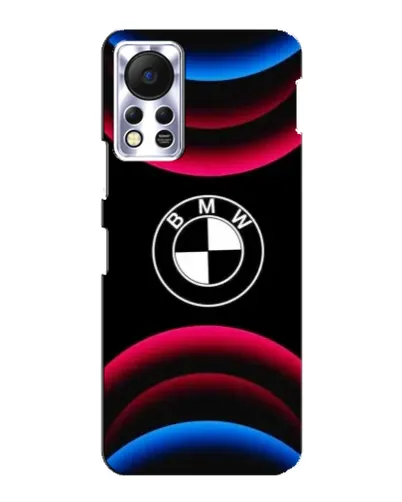 Чехол для Infinix Hot 11s с картинкой «Логотип BMW и неоновые дуги»