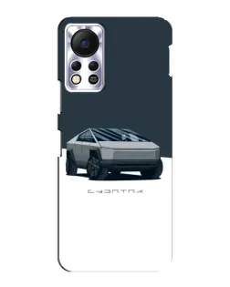 Чехол для Infinix Hot 11s с картинкой «Серебристый Cybertruck Tesla»