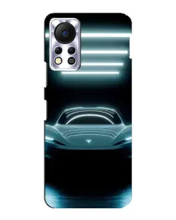 Чехол для Infinix Hot 11s с картинкой «Tesla в неоне»