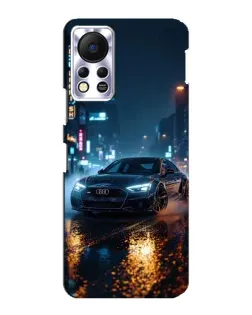 Чехол для Infinix Hot 11s с картинкой «Ночной город и Audi»