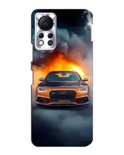 Чехол для Infinix Hot 11s с картинкой «Audi в огненном дыму»