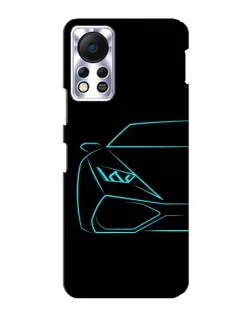 Чехол для Infinix Hot 11s с картинкой «Голубой силуэт Lamborghini»