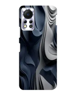 Чехол для Infinix Hot 11s с картинкой «Объемные синие складки»