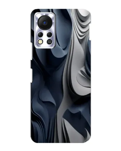 Чехол для Infinix Hot 11s с картинкой «Объемные синие складки»