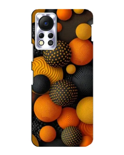 Чехол для Infinix Hot 11s с картинкой «Объемные оранжевые сферы»