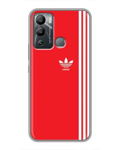 Чехол для Infinix Hot 12 Play с картинкой «Красный минимализм Adidas»