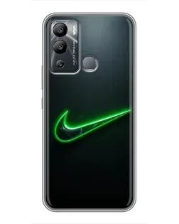 Чехол для Infinix Hot 12 Play с картинкой «Неоновый контур Nike»