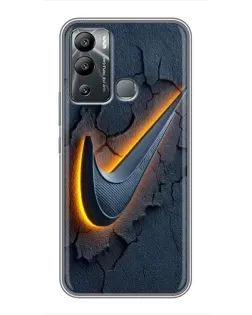 Чехол для Infinix Hot 12 Play с картинкой «Объемный логотип Найк»
