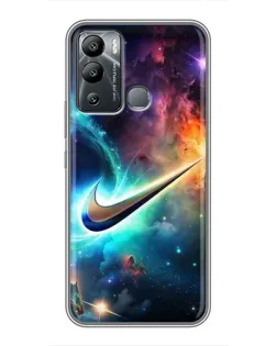 Чехол для Infinix Hot 12 Play с картинкой «Космический Nike Swoosh»