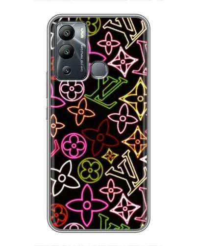 Чехол для Infinix Hot 12 Play с картинкой «Неоновый микс Nike»