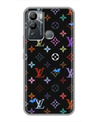 Чехол для Infinix Hot 12 Play с картинкой «Цветная монограмма LV»
