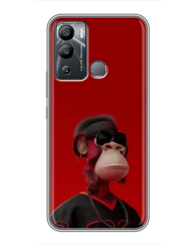 Чехол для Infinix Hot 12 Play с картинкой «Bored Ape в красном» Чехол для Infinix Hot 12 Play с картинкой «Bored Ape в красном»