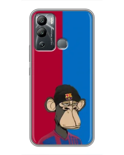 Чехол для Infinix Hot 12 Play с картинкой «Bored Ape — фанат Барсы» Чехол для Infinix Hot 12 Play с картинкой «Bored Ape — фанат Барсы»