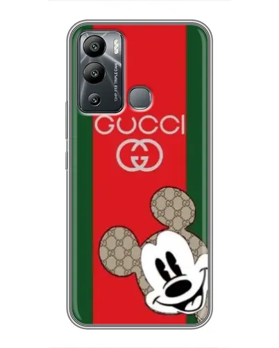 Чехол для Infinix Hot 12 Play с картинкой «Gucci — полосы и Микки»