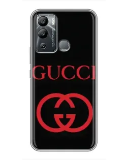 Чехол для Infinix Hot 12 Play с картинкой «Gucci — красный логотип»