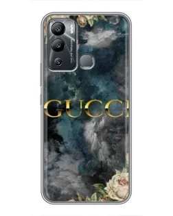 Чехол для Infinix Hot 12 Play с картинкой «Абстрактные цветы Gucci»