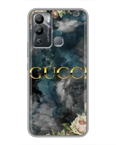 Чехол для Infinix Hot 12 Play с картинкой «Абстрактные цветы Gucci»