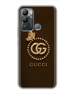 Чехол для Infinix Hot 12 Play с картинкой «Gucci — золотая бабочка»