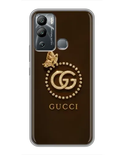 Чехол для Infinix Hot 12 Play с картинкой «Gucci — золотая бабочка»