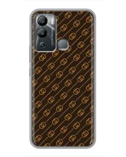 Чехол для Infinix Hot 12 Play с картинкой «Gucci — золотые диагонали»