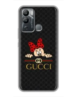 Чехол для Infinix Hot 12 Play с картинкой «Минни Маус Gucci — черный»