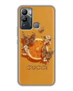 Чохол для Infinix Hot 12 Play з картинкою «Gucci — золоті метелики»