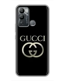 Чохол для Infinix Hot 12 Play з картинкою «Gucci — золото на чорному»