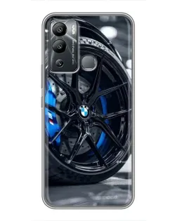 Чехол для Infinix Hot 12 Play с картинкой «Колесо BMW вблизи»