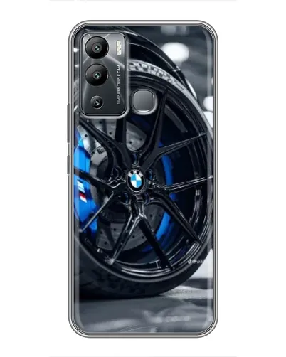 Чехол для Infinix Hot 12 Play с картинкой «Колесо BMW вблизи»