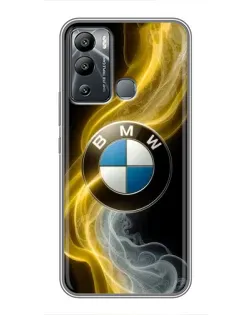 Чехол для Infinix Hot 12 Play с картинкой «Золотистый дым BMW»