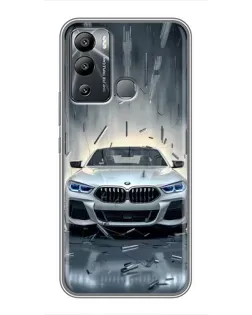 Чехол для Infinix Hot 12 Play с картинкой «BMW в свете фар»