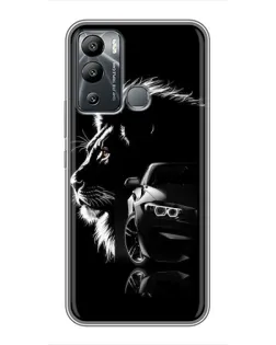 Чехол для Infinix Hot 12 Play с картинкой «BMW и лев»