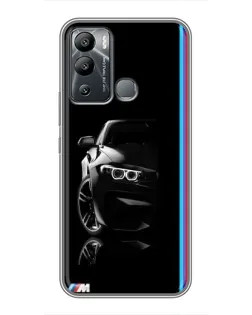 Чехол для Infinix Hot 12 Play с картинкой «Силуэт BMW в темноте»