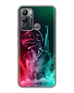 Чехол для Infinix Hot 12 Play с картинкой «PUBG — огненный воин»