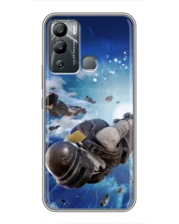 Чехол для Infinix Hot 12 Play с картинкой «Десант PUBG — прыжок»