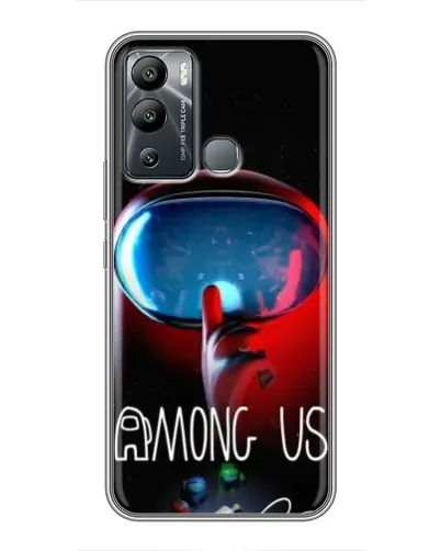 Чехол для Infinix Hot 12 Play с картинкой «Красный импостер — макро»