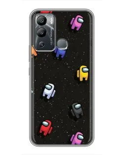 Чехол для Infinix Hot 12 Play с картинкой «Космический паттерн Among Us»