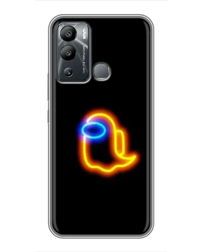 Чехол для Infinix Hot 12 Play с картинкой «Among Us неоновое сияние»