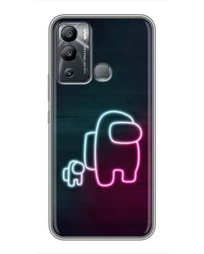 Чехол для Infinix Hot 12 Play с картинкой «Among Us неон-арт»