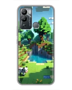 Чехол для Infinix Hot 12 Play с картинкой «Minecraft летний день»