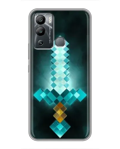 Чехол для Infinix Hot 12 Play с картинкой «Алмазный меч неон» Чехол для Infinix Hot 12 Play с картинкой «Алмазный меч неон»