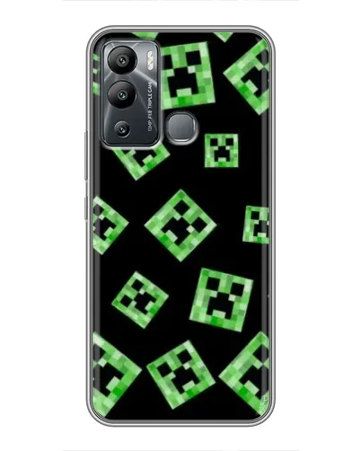 Чехол для Infinix Hot 12 Play с картинкой «Паттерн с криперами» Чехол для Infinix Hot 12 Play с картинкой «Паттерн с криперами»