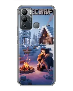 Чехол для Infinix Hot 12 Play с картинкой «Зимний Minecraft»